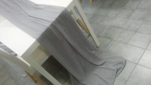 Textilie - šifon na stůl, šedá, 3m